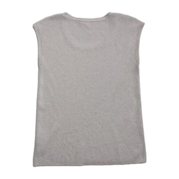 Talbots Sleeveless Silver Metallic Sweater Small Petite - Picture 2 of 8